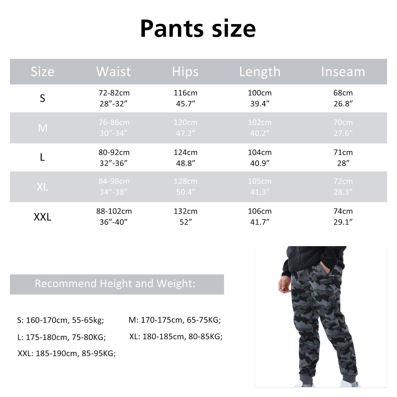 Bas de Survêtement pour Hommes, Joggings Camouflage avec Poche Zippée, Pantalons de Sport Respirants avec Taille élastique pour Course, Entraînement