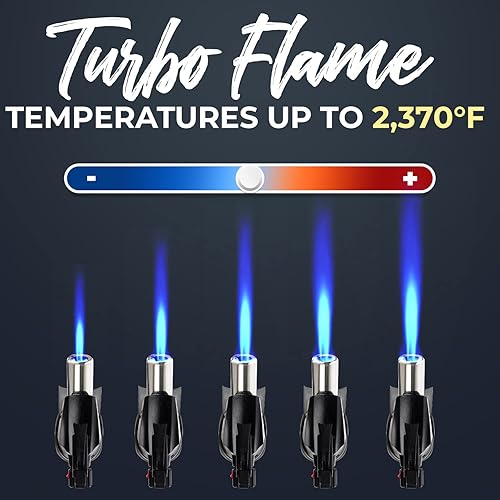 Miniatura 3 de Jo Chef Eagle RX - Antorcha culinaria de 2,370 F con interruptor de seguridad, uso con una sola mano, encendedor de llama ajustable recargable con