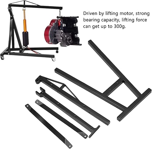 Miniatura 2 de Grúa de motor RC, colgador eléctrico modelo de coche grúa Jack universal para vehículos de control remoto a escala 18 110 (negro)