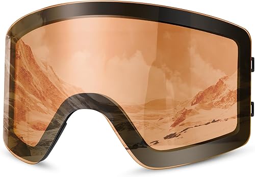 Miniatura 1 de Odoland Gafas de esquí con lente desmontable sin marco, antivaho, con 100% de protección contra rayos ultravioletas gafas de esquí para nieve