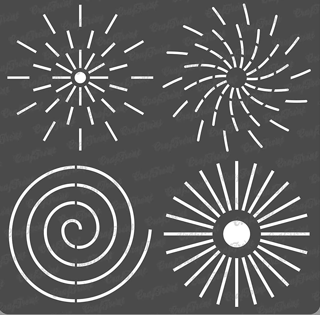 Craftreat Stencil Mandala A Punti Riutilizzabili Per La Pittura - Contorni Mandala A Punti - 6X6 Pollici - Stencil Per Arte E Artigianato Fai Da Te - Stencil A Spirale A Punti-image