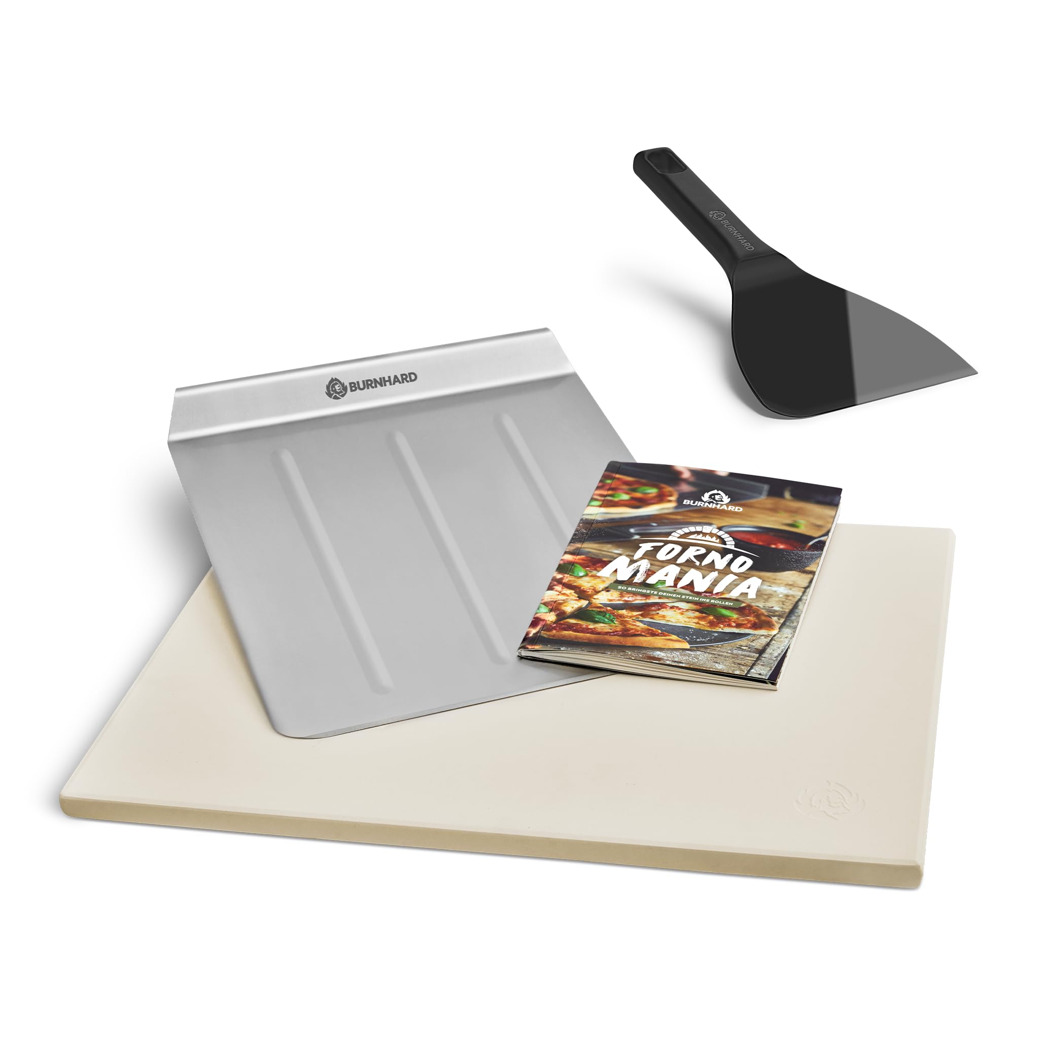 Set Pizza Professionale Burnhard - Pietra Refrattaria Cordierite 45x35x1.5cm Con Pala Acciaio - Foto 8