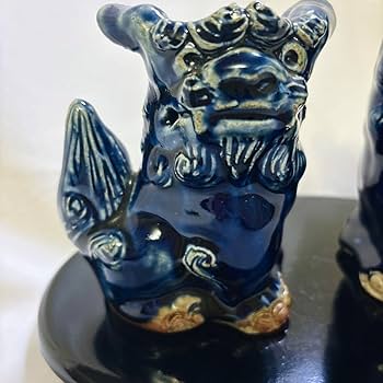 沖縄 陶器 獅子像 置物シーサー 魔除獅子 沖縄美術工芸 Amazon.co.jp: 沖縄 魔除獅子 シーサー2体セット置物 沖縄伝統