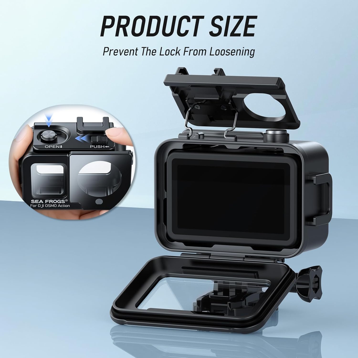 Sea frogs Custodia subacquea in lega di alluminio per DJI Osmo Action 5/4/3, impermeabile fino a 60 m, antiurto e resistente alla pressione, custodia per action camera