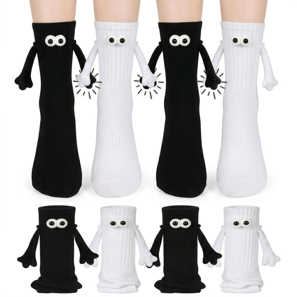 vermeyen Magnetic Holding Hands Socks Novelty Funny Women Men Socks Couple Boyfriend for Gifts Halloween Christmas Sock-picture-36
