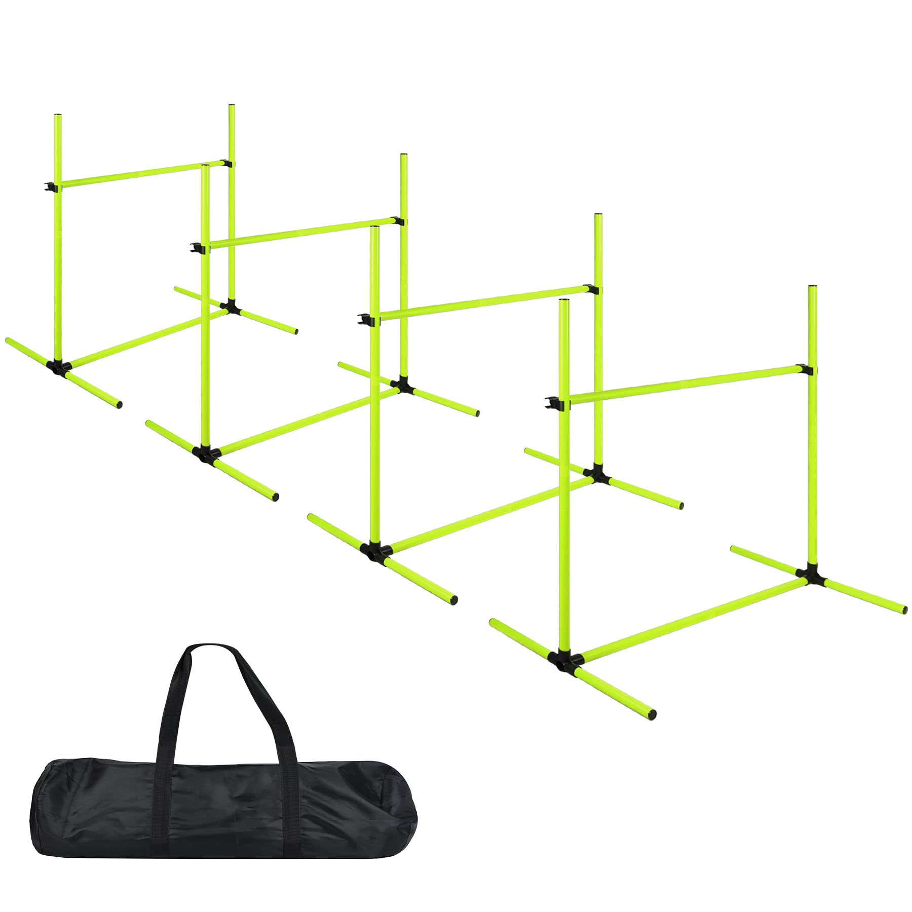 Froadp Agility Set 4X Hürden Für Hunde Hürdenset Slalom Stangen Hoehenverstellbar Agility Ausruestung Trainingsstangen Trainingsset Fuer Hundetraining, 104x70x101 Cm, Weiss 4730769448