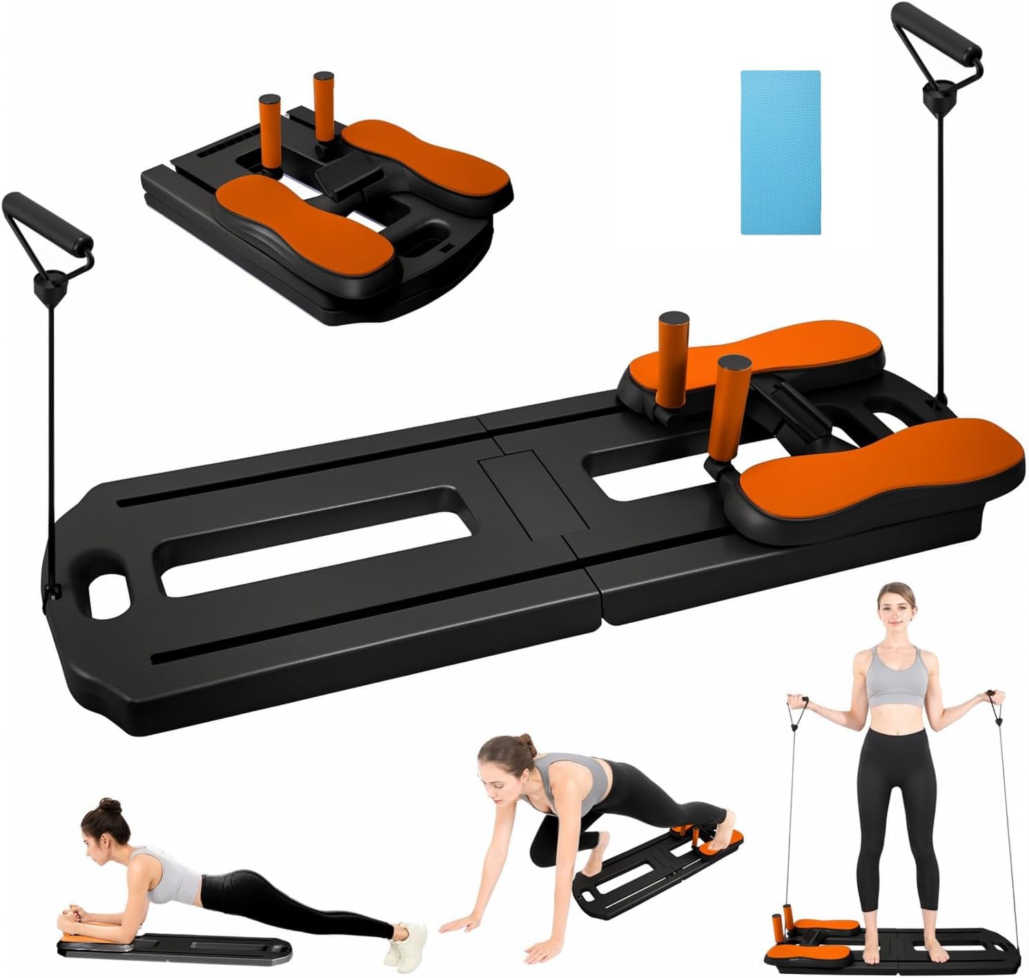 Pilates Board, Pilates Reformer Set, Portable Ab Core Trainer, Multifunctional Abdominal Board, Portable pilate Reformer, Foldable Pilates Reformer Board for Home