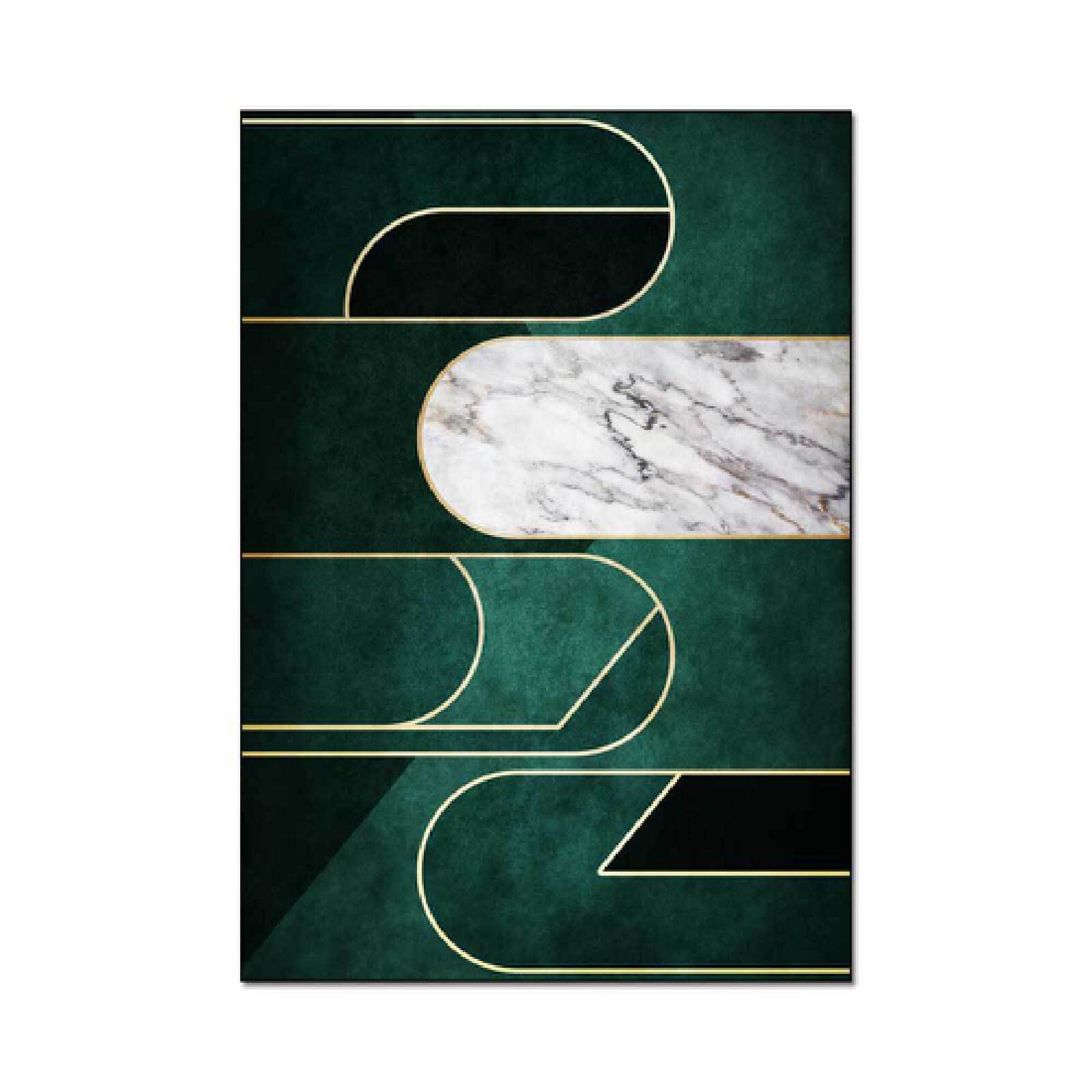Tapis vert émeraude géométrique pour sublimer le design de votre salon contemporain