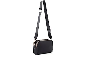 Womens Black Crossbody Purse: Stay Stylish and Organized with Triple-Zip Functionality