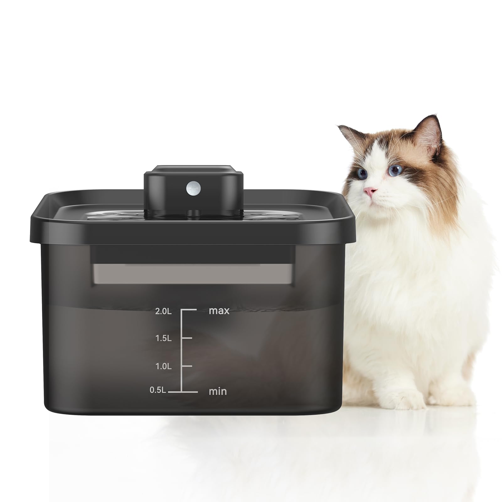 EVARY 2L Fuente para Gatos, Bebedero Gatos 4000mAh para Gatos, Fuente para Gatos sin Cable con Sensor Infrarrojo para Gatos, Funciona Silenciosamente sin Electricidad inalámbrico