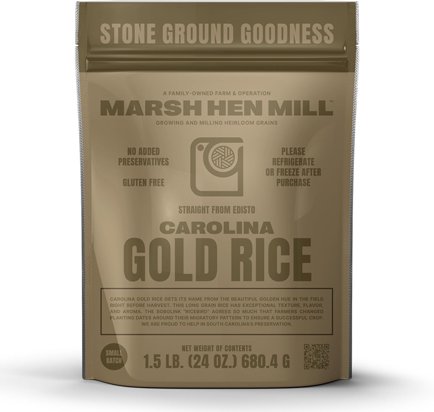 Marsh Hen Mill Carolina Gold Rice | Premium Long Grain White Rice with Exceptional Aroma, Nutty Almond & Floral Notes | Gluten-Free & Non-GMO | Ideal for Home Cooks & Chefs | 24 oz (Pack of 1)