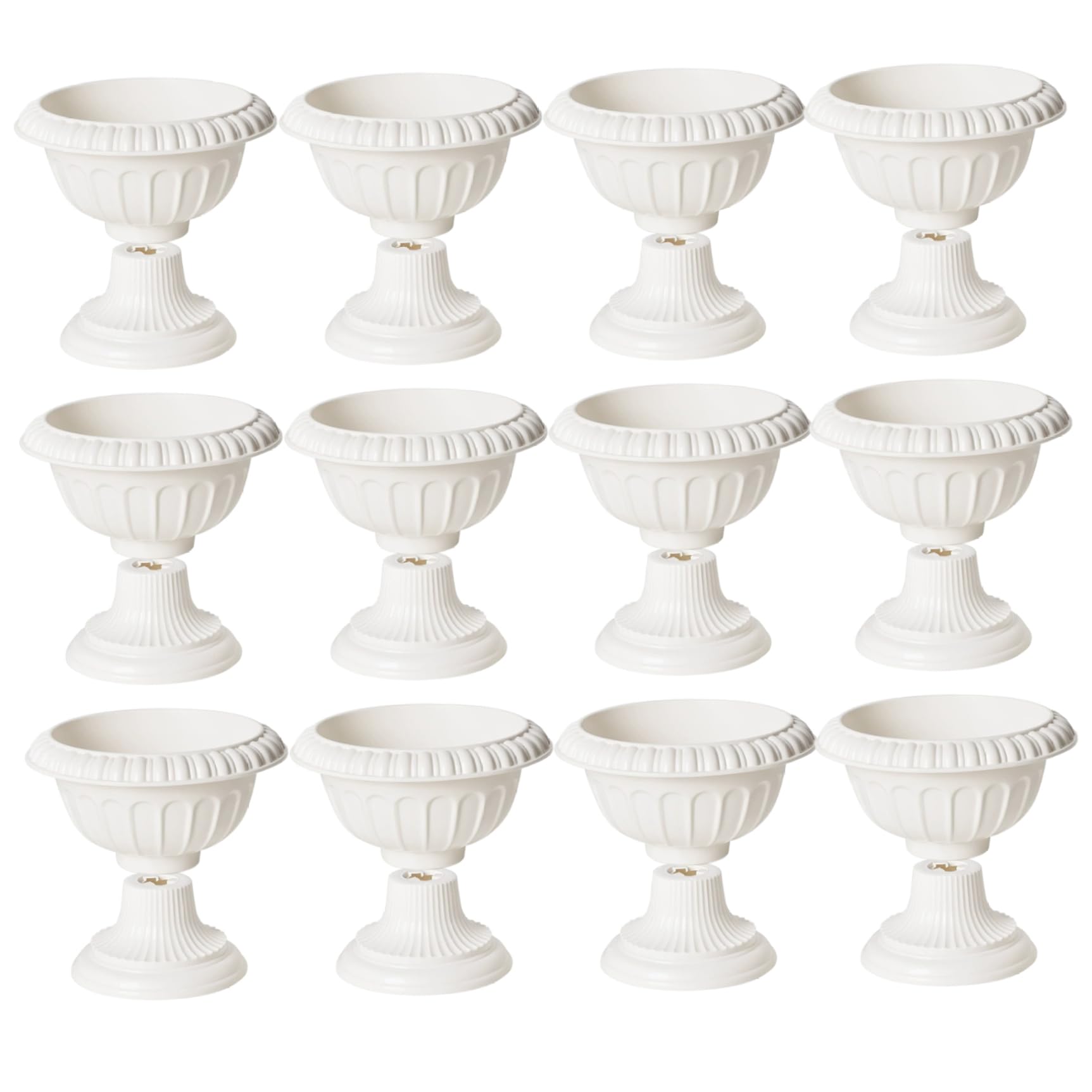 Rachlicy 12Pcs Urn Planter Detachable Lightweight Plastic Hydroponic Pedestal Planter for Garden Porch Decor