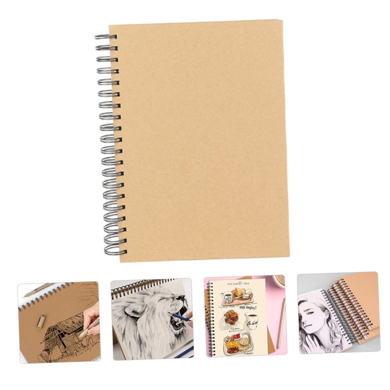 LIFKOME Carnet À Spirale Pour Étudiants Dessin Peinture Graffiti 60 Pages Papier Épais