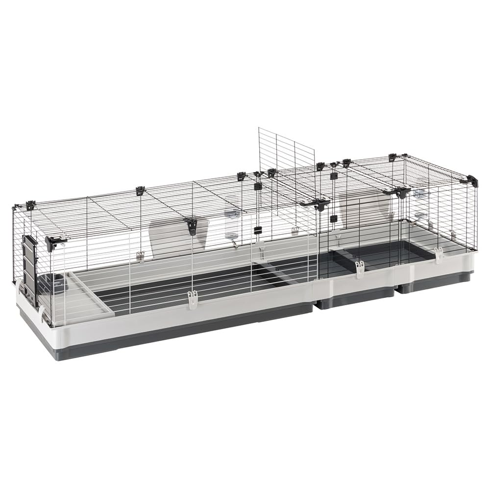 FERPLAST - Gabbia per porcellini d'India - Gabbia per conigli - Gabbia e accessori inclusi - Apribile e componibile 205 x 60 x h 50 CM - Krolik, 200