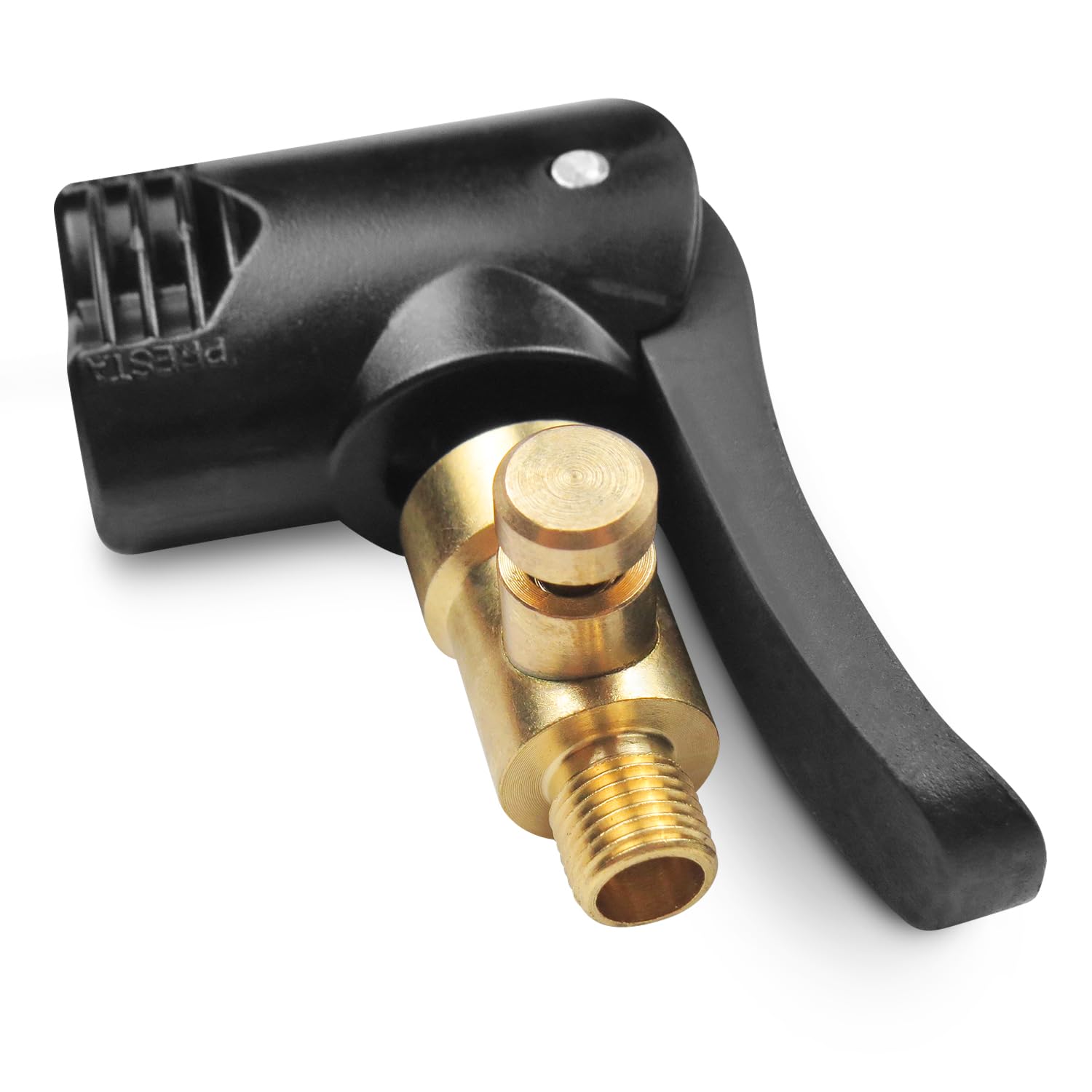 Pitlane Performance® Lever Valve Connector for Car & Bike Tyres | Air Pump Adapter | Threaded Brass Nozzle for Schrader, Presta & Dunlop Valves