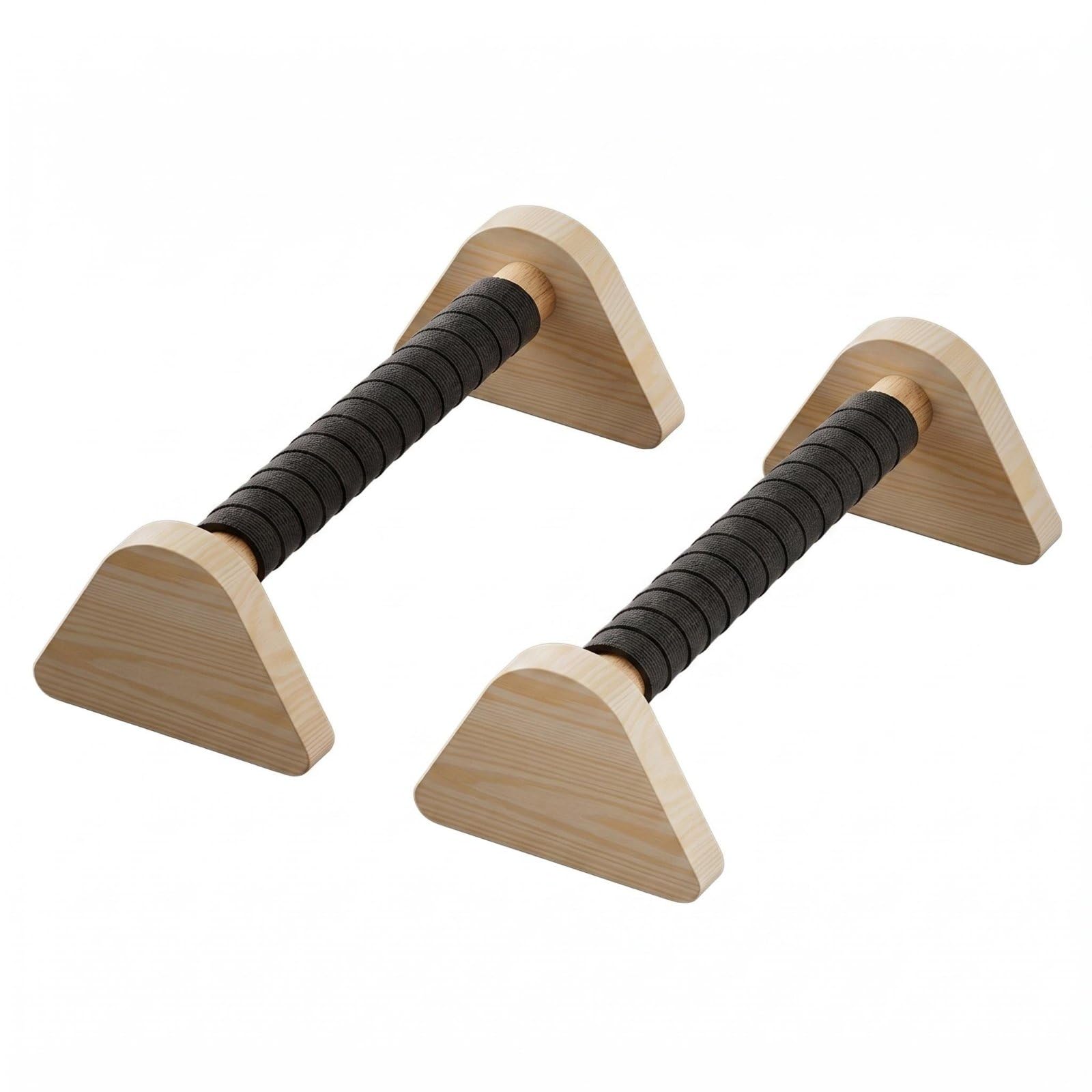 2 Pieces Wooden Push-up Stands Solid Wood Wooden Parallettes Stable Triangle Base Handstand Handles for Men, Women, Home Workout, Gym, Planche Stand - 1 a-image-39