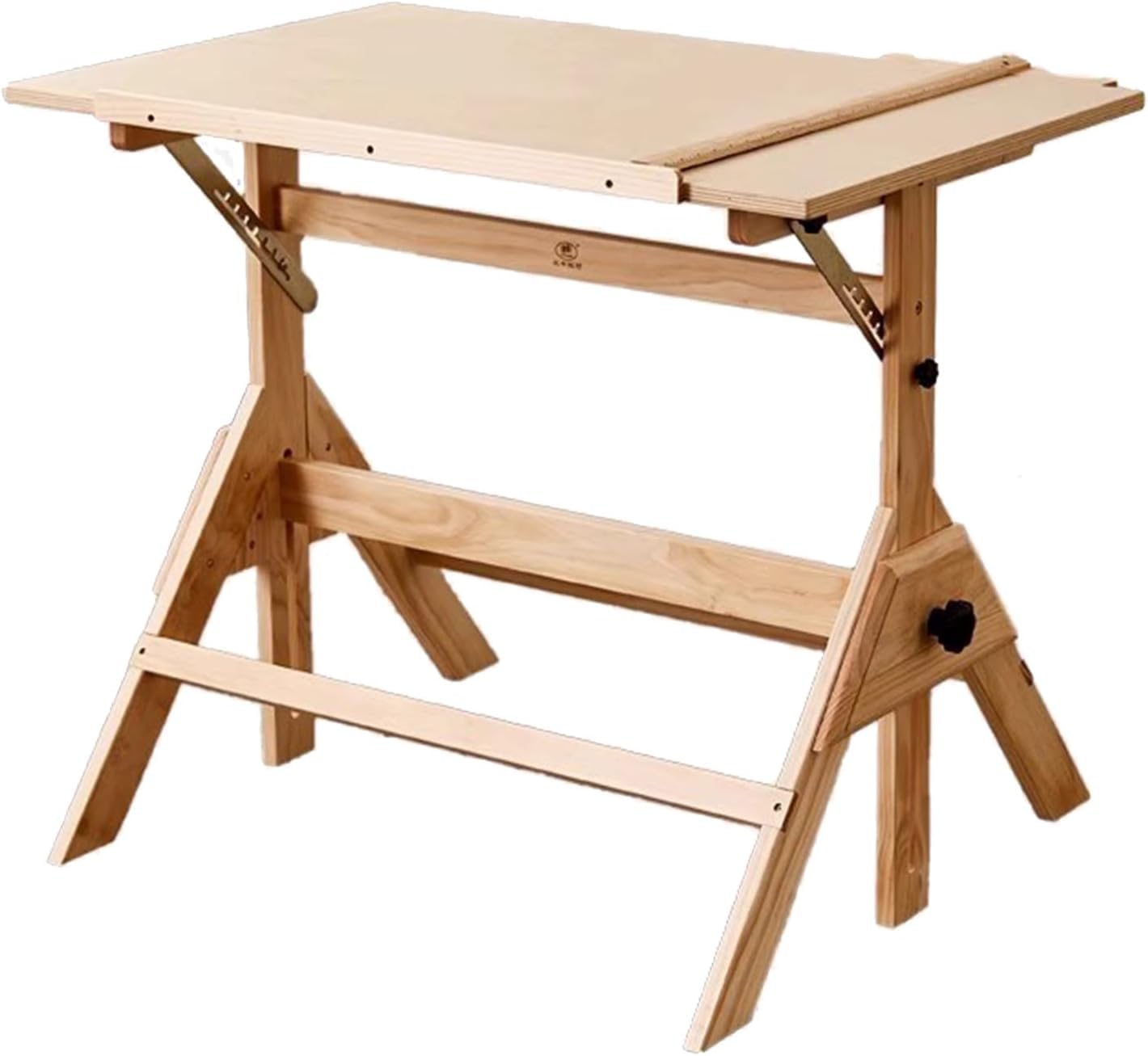 Verstellbarer Zeichentisch für Künstler und Bastler, Massivholz-Kunstschreibtisch mit neigbarer Oberseite für Ding-Schreiben und kreative Projekte