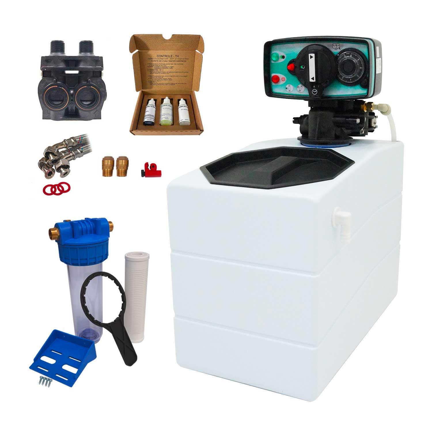 Descalcificador 4l Fleck 5600 Mv Mecánico Con Kit De Instalación Descalcificador De Agua Domestico
