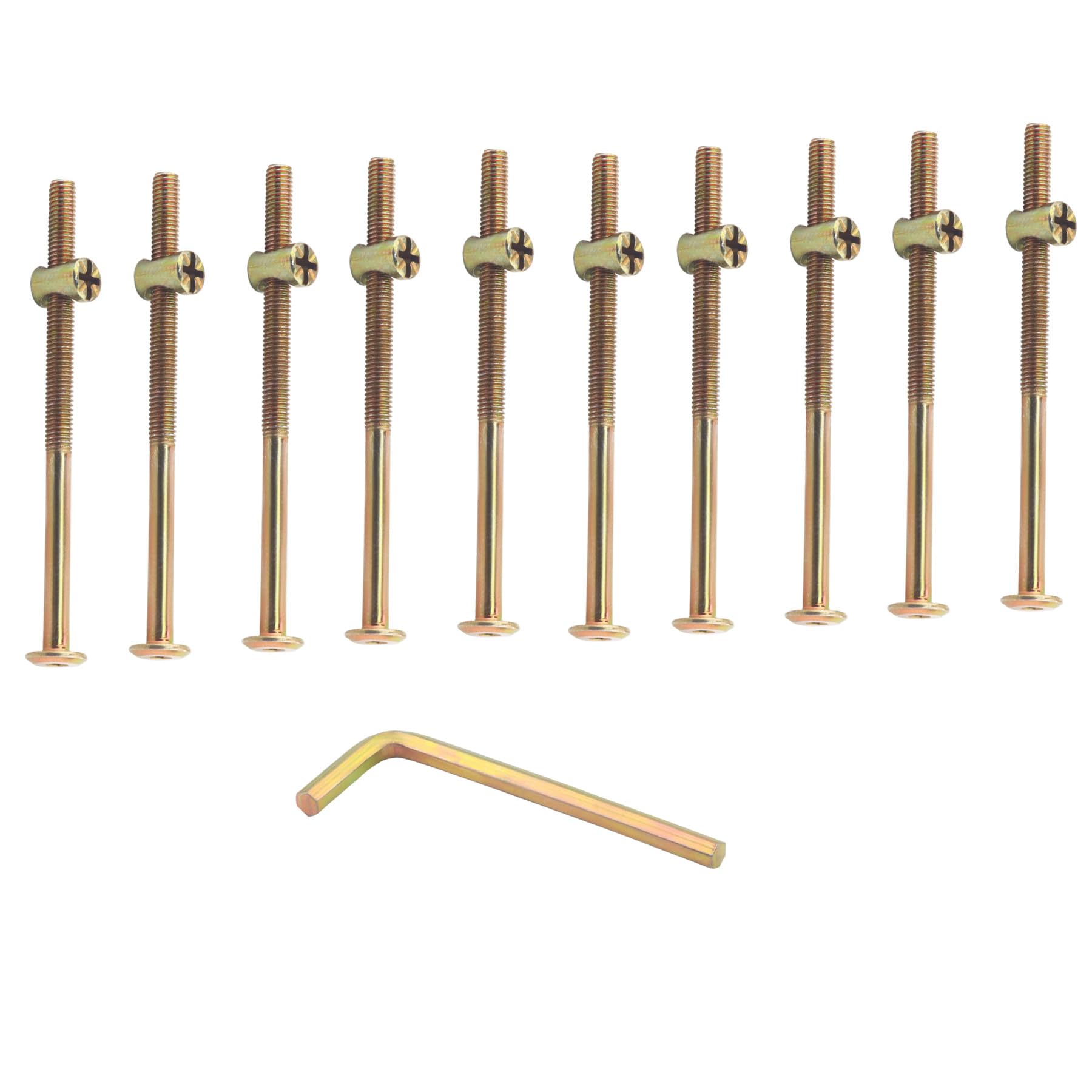 GCESSOIRY 10-Piece Bed Frame Hardware Kit, M6 Furniture Screws, Bolts, Nuts & Washers 60mm, Replacement Fasteners for Bunk Beds & Furniture Assembly