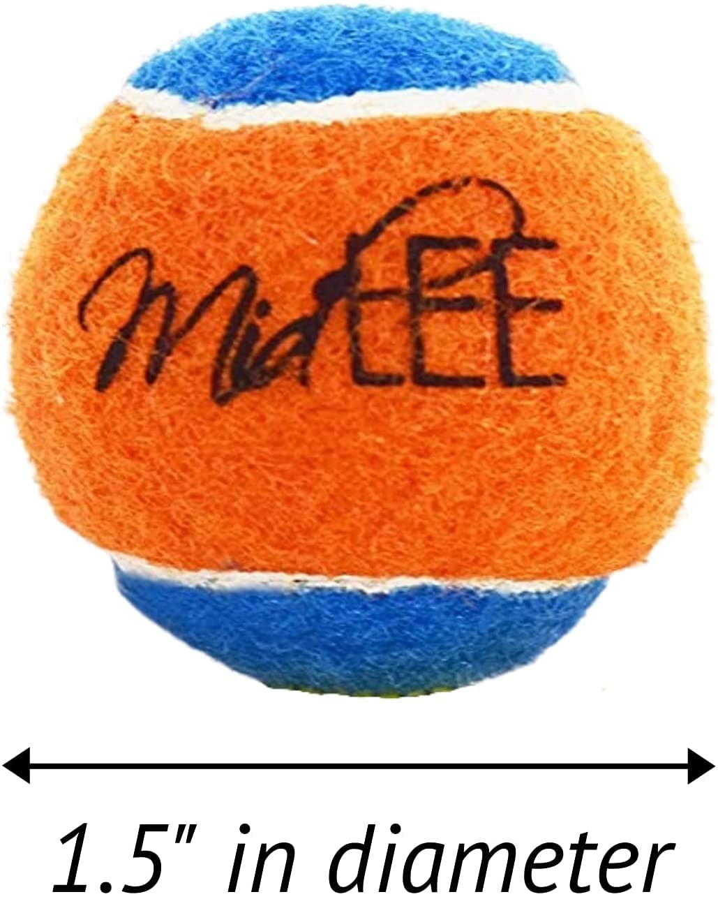 Squeaky Mini pelota de tenis para perros, Juguete para perro de 1.5 pulgadas, paquete de 12 (naranjaazul)