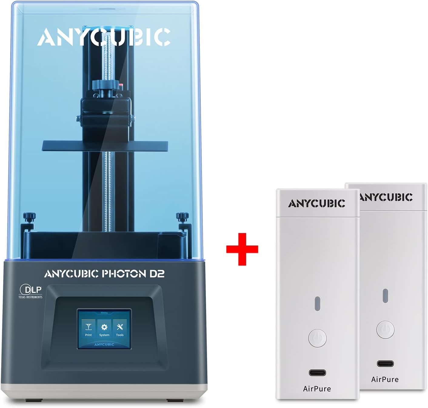 ANYCUBIC Mini-luchtreiniger voor 3D-printer, Ultrageruisloze en Lichte Air Purifier met Hoogdichte Actieve Koolfilter voor DLP SLA LCD 3D-printer Accessoires (2 stuks