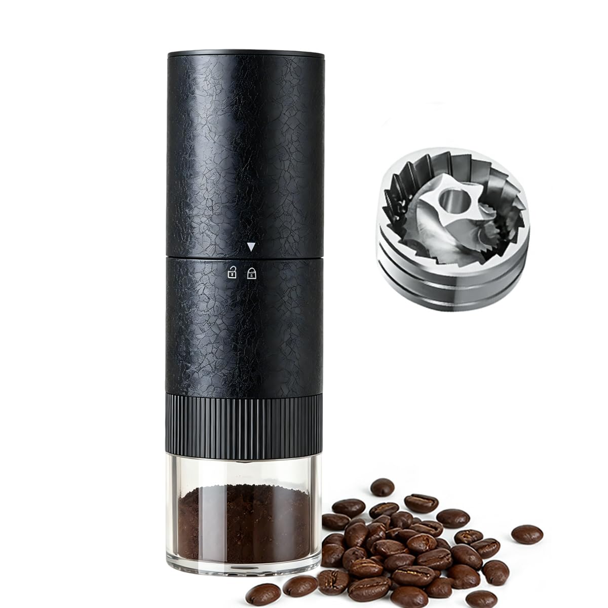 Molinillo de café eléctrico con esfera interna continua, rebaba CNC de doble rodamiento para molienda ultrafina de malla 50, motor silencioso con antiatascos inversos, capacidad de 20 g, se adapta a