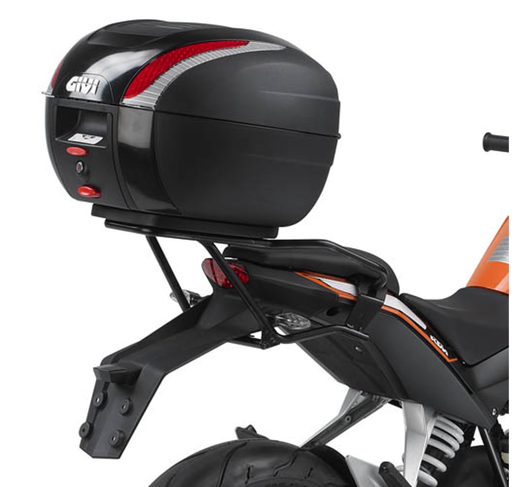 givi motorradkoffer e300nt2b monolock schwarz tech 30 lt + träger kompatibel mit ktm duke 125-200-390 2011 2012 2013 2014 2015 2016 mototopgun