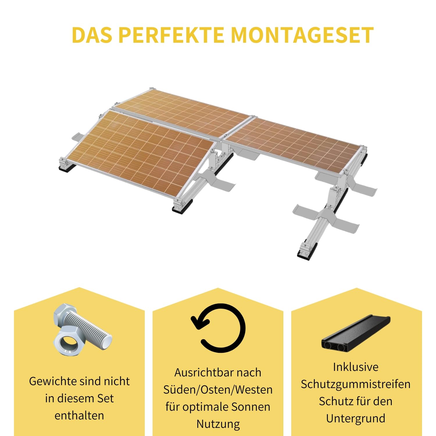 Avoltik 4x Flachdachhalterung für Solarmodule ohne Bohren I PV Halterung Flachdach oder Boden I Solarmodul Halterung Flachdach I einfache Montage, flexible Ausrichtung, robust & langlebig 0% MwSt