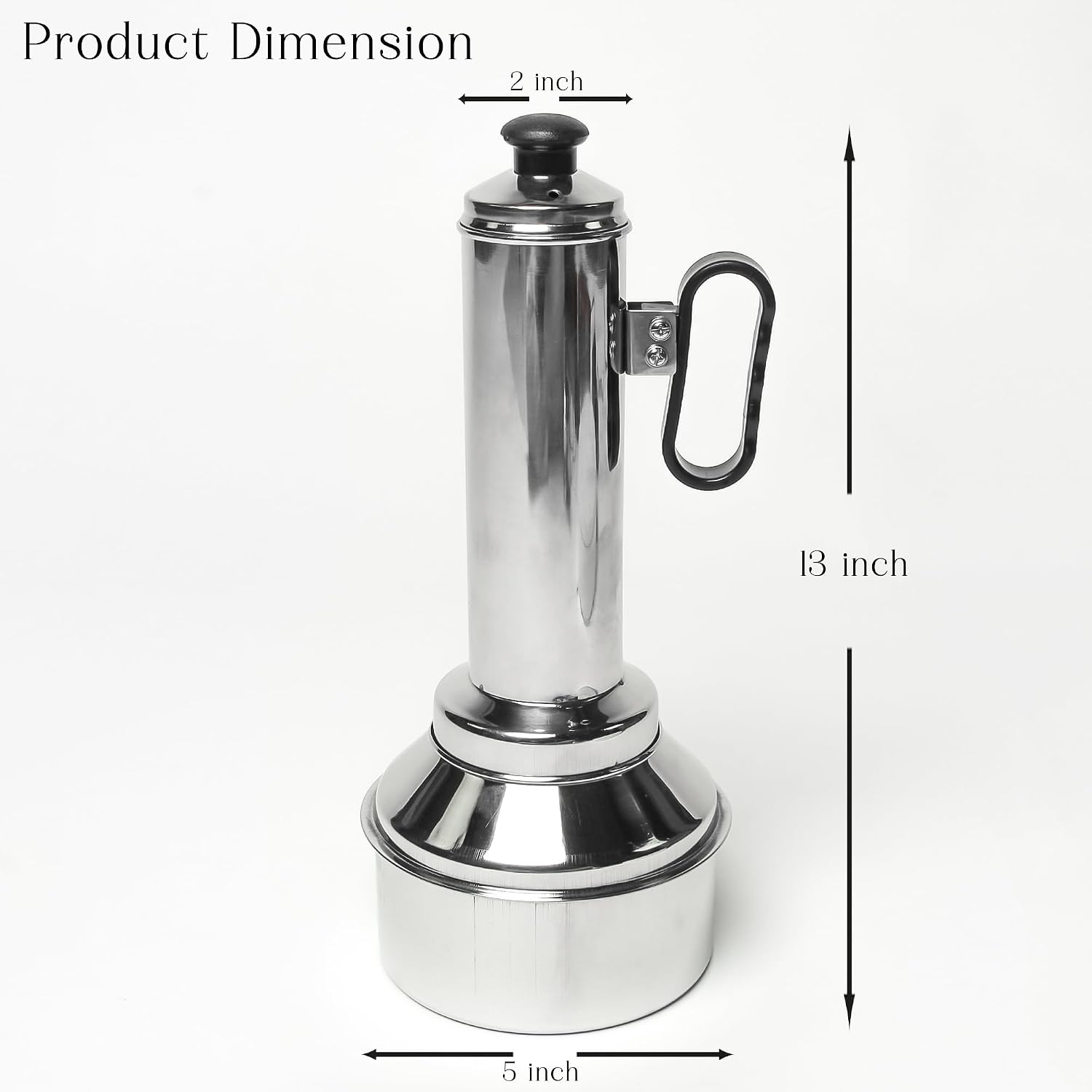 Stainless Steel Puttu Maker – Traditional South Indian Steamer for Rice Cakes – Heavy-Duty Kitchen Tool – Easy-to-Use & Rust-Resistant – Induction and Gas Stove Compatible (LARGE)
