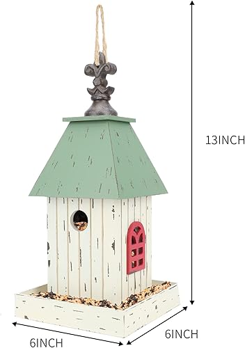 Miniatura 7 de Yinns Comedero de metal enjaulado para pájaros para exteriores, a prueba de ardillas, 2 libras, alimentador de tubo de alimentación para pájaros