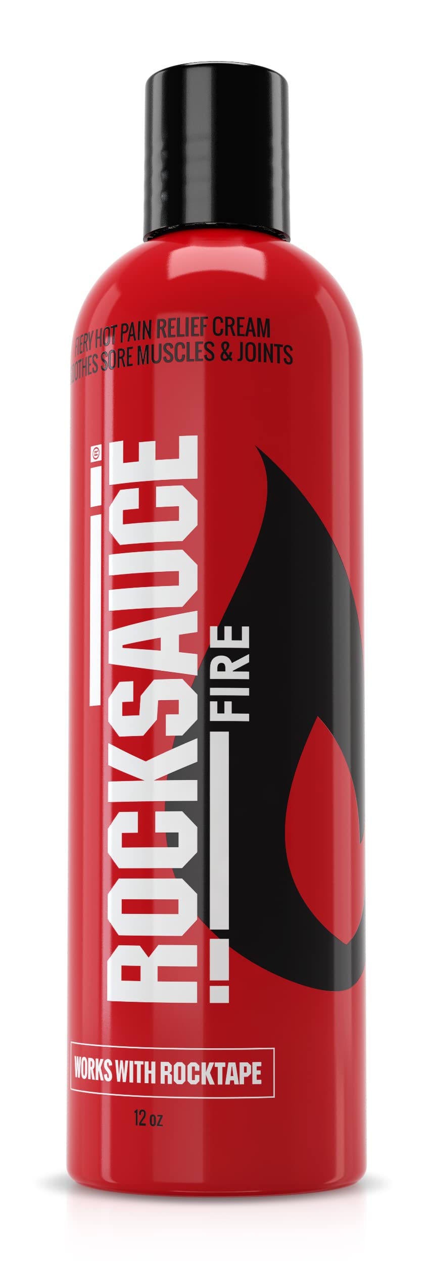 RockTape RockSauce Fire Hot Muscle Relief Cream with Capsaicin 12 Ounce Bottle