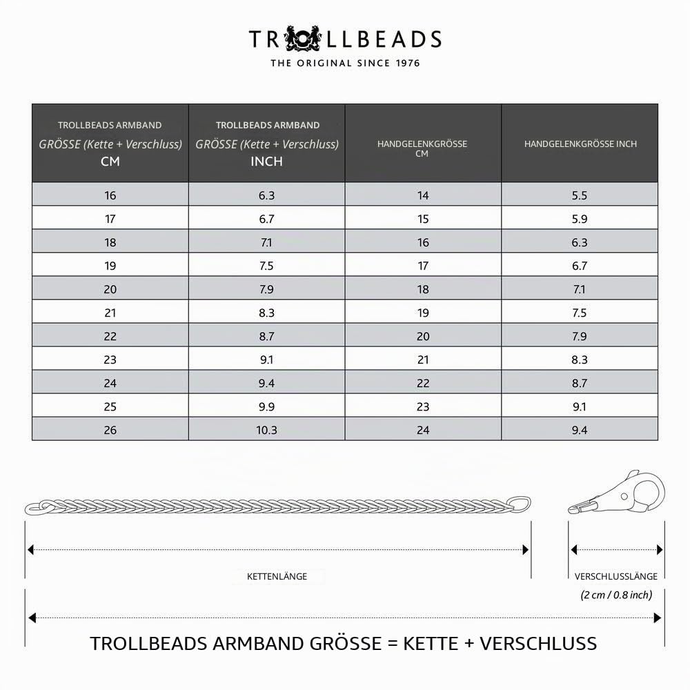 Trollbeads Sterling Silber Armband TAGBR-00010,silber(Sterling Silver Bracelet),14 cm