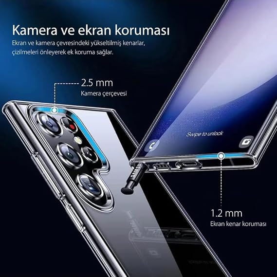 PSR Aksesuar Samsung Galaxy S23 Ultra MagSafe Uyumlu Şeffaf Kılıf – Manyetik Kablosuz Şarj Destekli, Darbe Emici ve Dayanıklı Koruma, İnce ve Hafif Tasarım