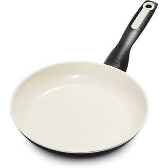 greenpan rio healthy non-stick ceramic frying pan 18 cm pfas-free stay-cool handle oven up to 160   c dishwasher safe black & cream