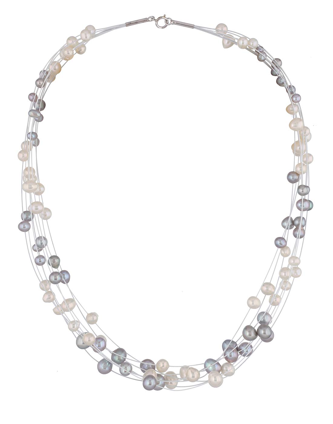 Hyderabad Jewels and Pearls Natural Fresh Water Pearls Set for Women Girls (White Grey) (B08VNRDXC5) Amazon Price History, Amazon Price Tracker