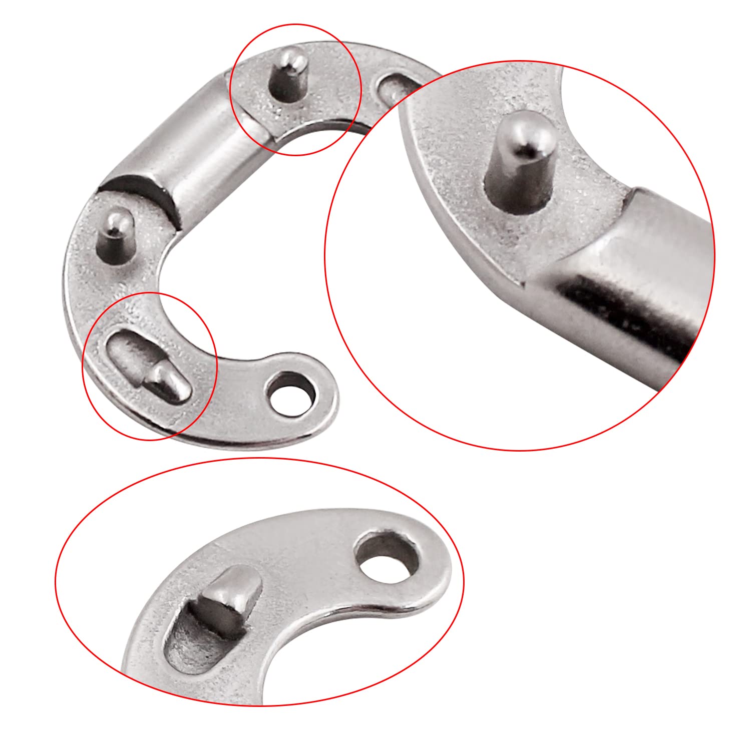 YINETTECH Lot De 5 Maillons De Chaîne Fendus 5mm Acier Inoxydable 316 - Connecteurs Robustes Qualité Marine