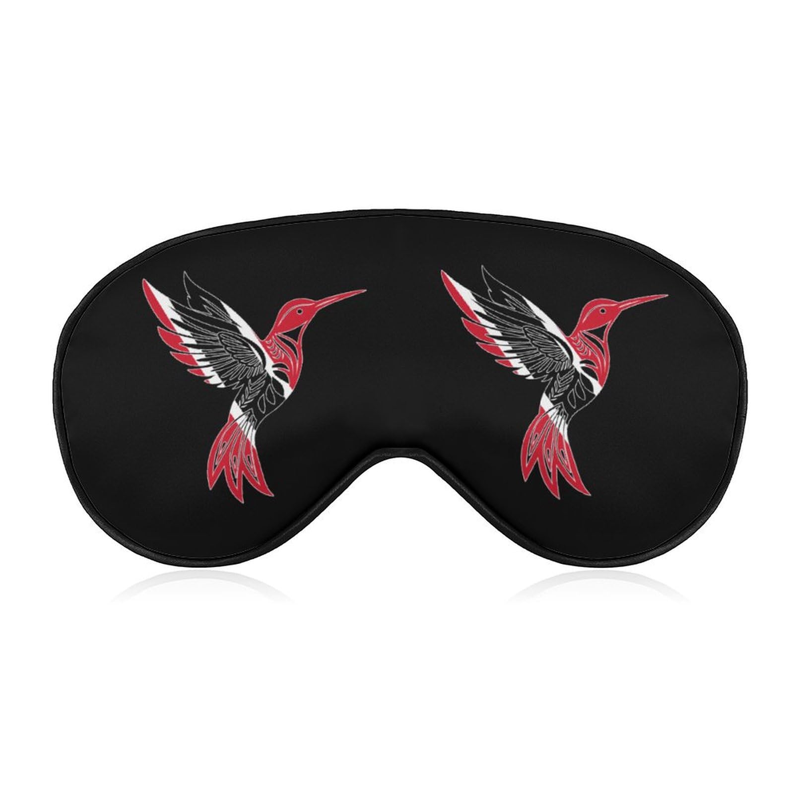 Trinidad and Tobago Flag Humming Bird Sleep Mask Eye Shade Cover Adjustable Strap for Travel Lunch Break Women Men