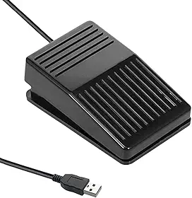 Interruptor de pedal USB, acessórios para pedal push-to-talk, leve e versátil para teclado, pré-programação, driver gratuito, Preto Silencioso