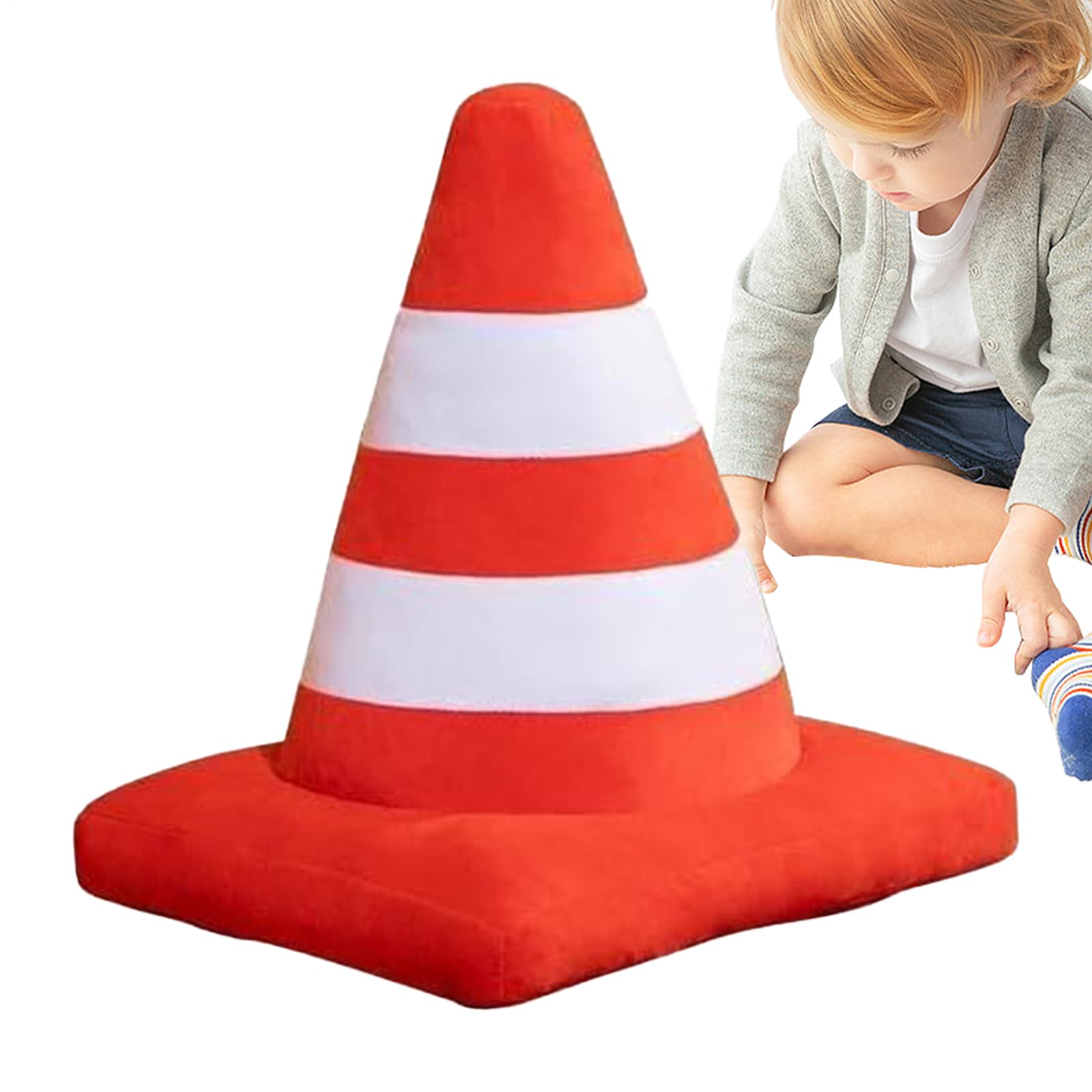 Generico Kreatives Spielzeug der Straße des Plüschtiers des Verkehrskegels 3D | Simulierter Baukegel, für Rad, Spielschild, lustige Dekoration, interaktives Spielzeug,
