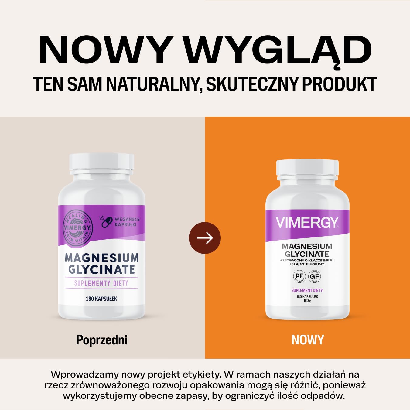 Vimergy Glicynian Magnezu Suplement Mineralny – 90 Porcji – Wspomaga Energię i Zmniejsza Zmęczenie – Suplement Magnezu Przyjazny dla Brzucha – Kurkuma i Imbir – Bezglutenowy, Bez GMO – Keto/Paleo