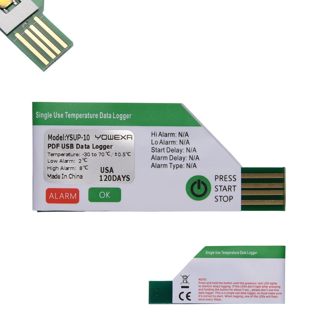 PDF Single Use Waterproof USB Temperature Data Logger w/Alarm 120 Days Record Duration-image-19
