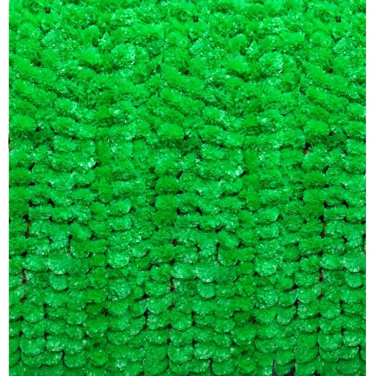 Image of Artificial Marigold Flowers | Genda Phool for Decoration | Genda Phool Mala | Marigold Garland (5 Pieces) (Green)