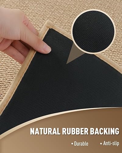 Miniatura 2 de PADOOR Alfombrilla antideslizante para peldaños de madera, base de goma cuadrada, alfombrilla de aterrizaje antideslizante de 31 x 31 pulgadas