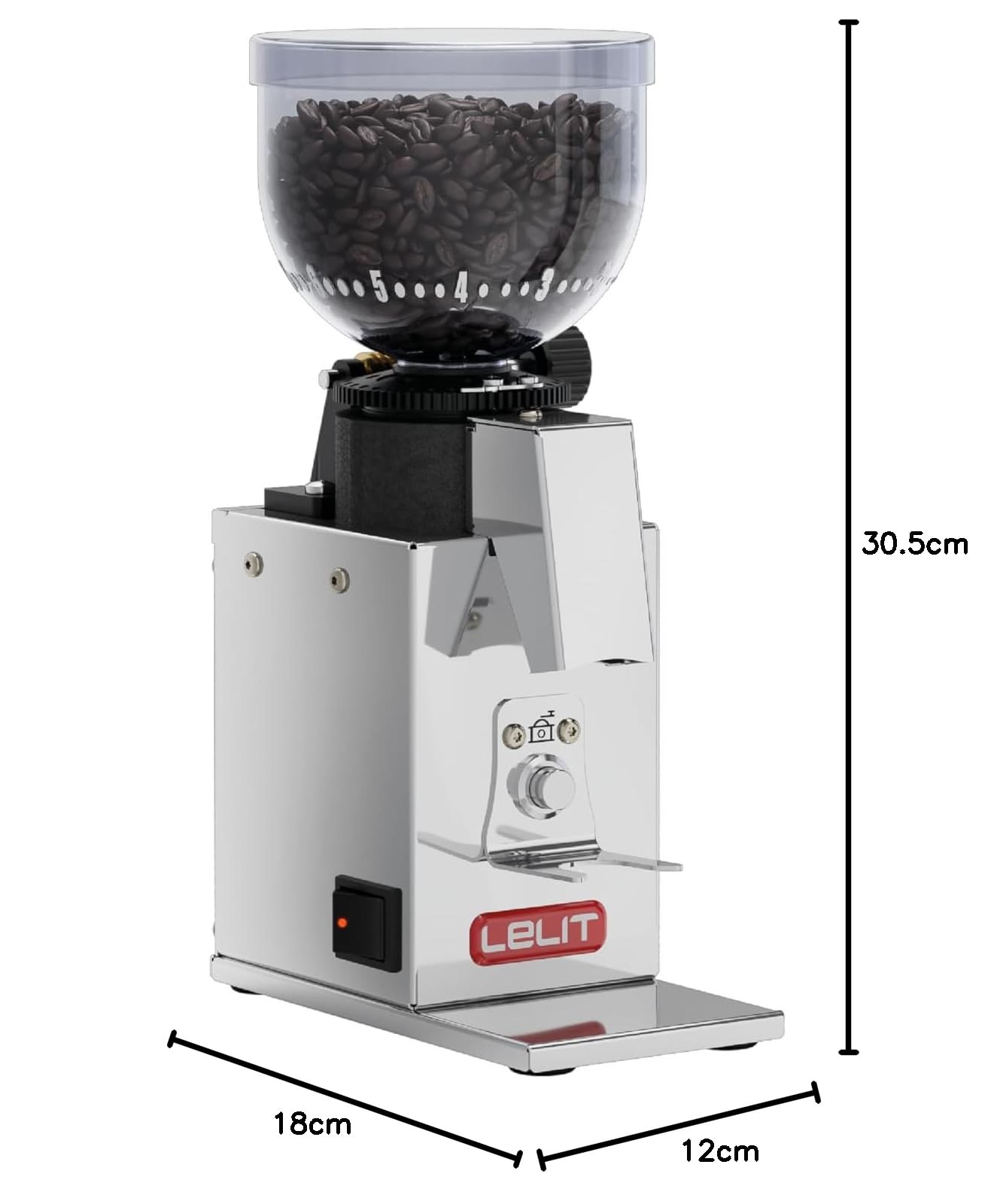 LELIT Fred PL043MMI, prosumer on-demand coffee grinder with Ø 38 mm conical burrs