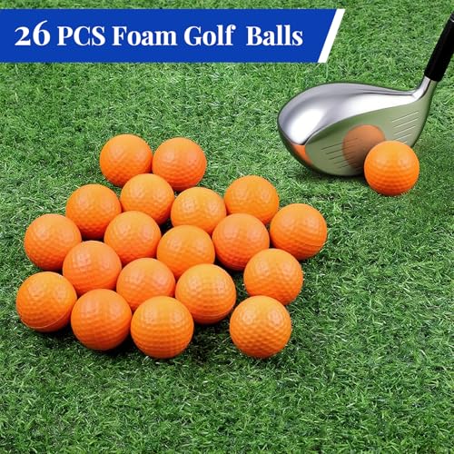 Image of 26 Pack Foam Golf Practice Balls - Realistic Feel and Limited Flight Training Balls for Indoor or Outdoor