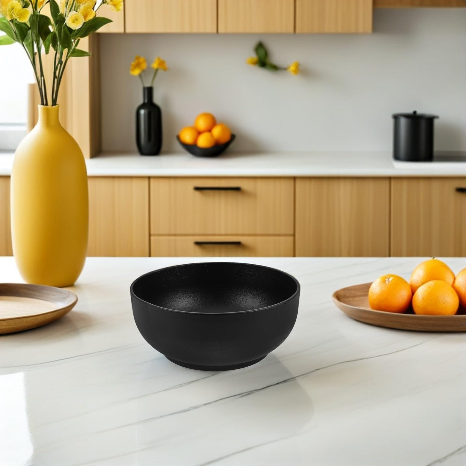 Gusseiserne Küchenschüssel 19cm Mikrowellengeeignet und Spülmaschinenfest Veganes Design für Desserts und Nudeln als Dekorative Obstschale