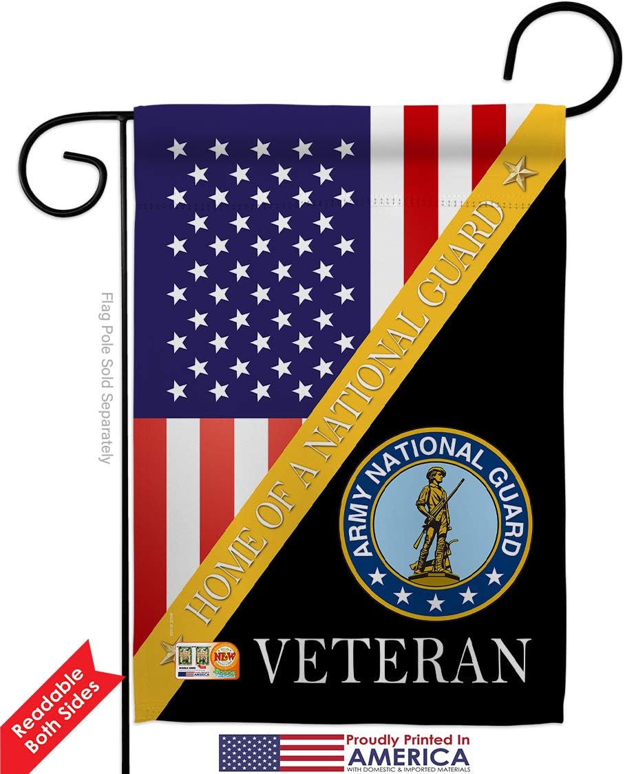National Guard Home of Army Garden Flag Armed Forces ANG United State American Military Veteran Retire Official Small Decorative Gift Yard House Banner Double-Sided Made In USA 13 X 18.5