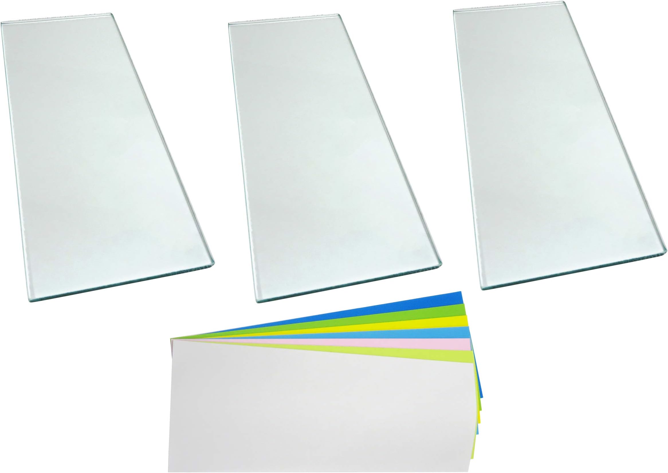 279205 Three Sheets 5/16 x 5 x 12 Deal Flat Float Plate Glass with 7 Sheets Lapping Microfinishing Film 4-1/4 x 11 for Scary Sharp Sharpening System