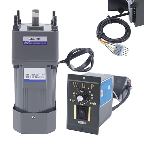 Miniatura 96 de Motor reductor de engranajes variable ajustable de 250W 10K AC110V 135RPM con controlador de velocidad para la industria