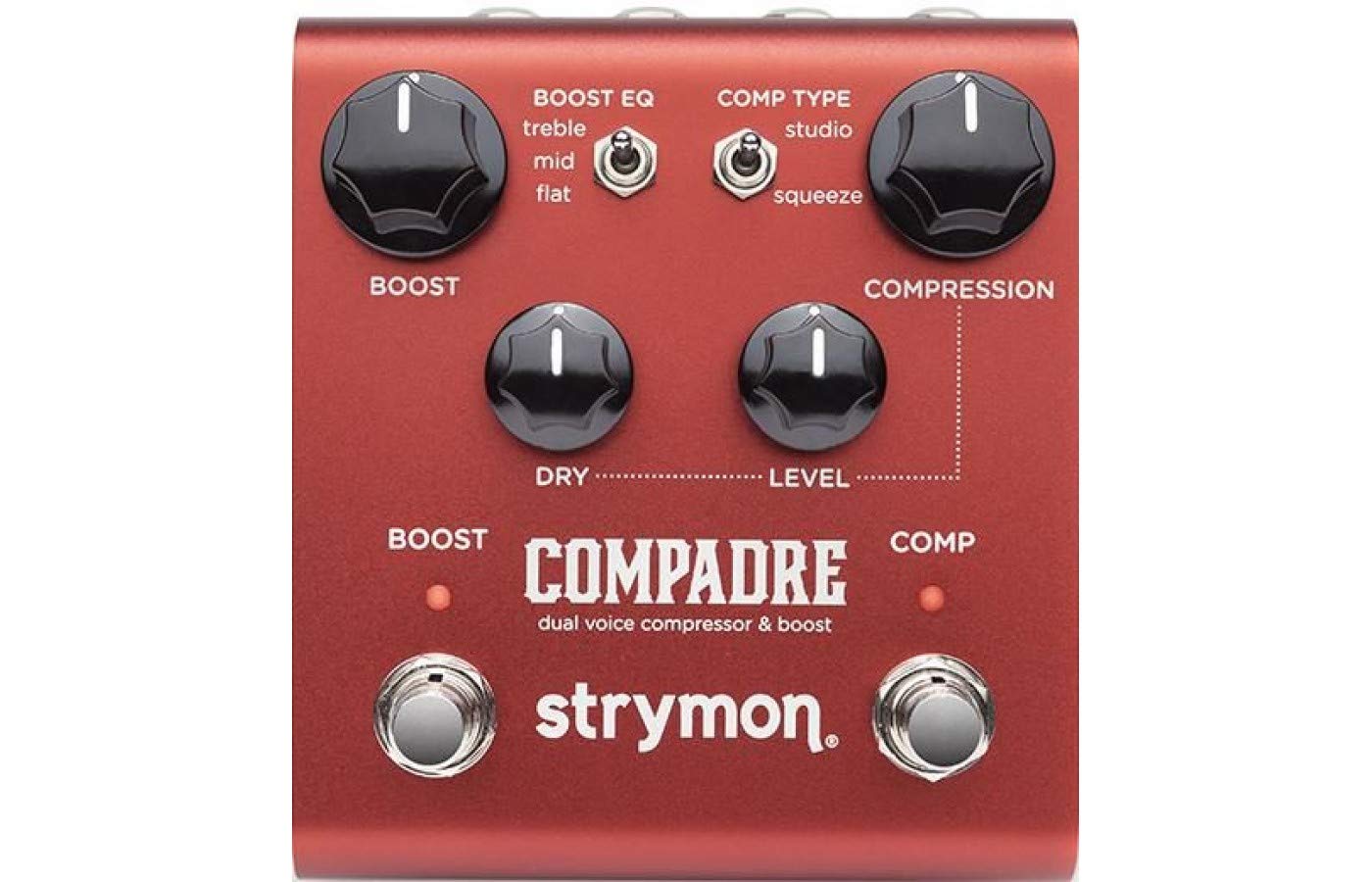 Compadre Dual Voice Compressor and Boost Guitar Effects Pedal for Electric and Acoustic Guitar, Synths and Keyboards